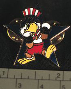 Thumbnail of Commemorative Olympic Pin Set: Eagle with Boxing Gloves, Blue Star (1984.04.0001O)