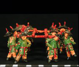 Thumbnail of Model of Wedding Procession: Sedan Bearers (1990.04.0001BN)