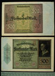 Thumbnail of Bank Note: Germany,  500 Mark (1992.23.0545A)