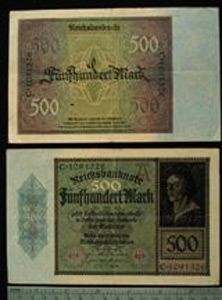 Thumbnail of Bank Note: Germany, 500 Mark (1992.23.0545C)