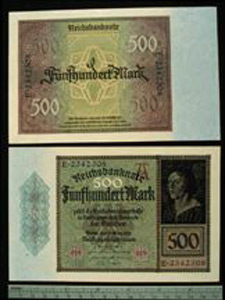 Thumbnail of Bank Note: Germany, 500 Mark (1992.23.0545E)