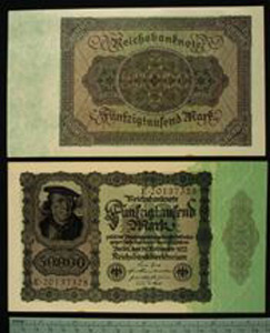 Thumbnail of Bank Note: Germany, 50,000 Mark (1992.23.0548C)
