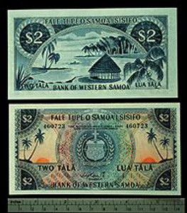 Thumbnail of Bank Note: Western Samoa, 2 Tala (1992.23.2328)