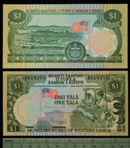 Thumbnail of Bank Note: Western Samoa, 1 Tala (1992.23.2329)