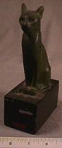 Thumbnail of Plaster Cast of Votive Figure: Seated Cat (1948.01.0083)