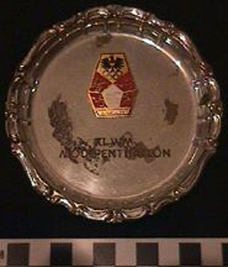Thumbnail of Commemorative Ashtray for XI Wm Modern Pentathlon: Olympic Organizing Committee (1977.01.0020)