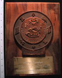 Thumbnail of Commemorative Olympic Plaque Presented to Avery Brundage by the Asociación Puertorriqueña de Cronistas Deportivos (Puerto Rico) (1977.01.0338)