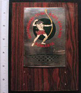 Thumbnail of Commemorative Plaque Presented to Avery Brundage from the Senajan Sports Center of Djkarta ()