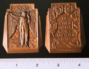 Thumbnail of Olympic Commemorative Plaque: "III Olympic Winter Games, Lake Placid 1932" (1977.01.0636)