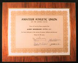 Thumbnail of Award Plaque and Certificate: Amateur Athletic Union of the U.S. (1977.01.0786)