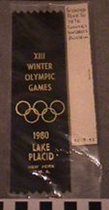 Thumbnail of Commemorative Olympic Ribbon: "XIII Winter Olympic Games" (1980.09.0042)