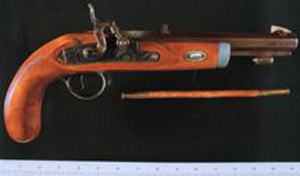 Thumbnail of Reproduction Flintlock Pistol: Black Powder (1996.24.2044A)