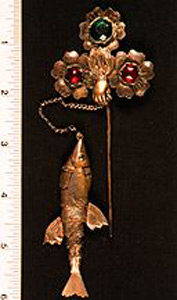 Thumbnail of Stickpin with Pendant Fish Ornament (1971.03.0025)