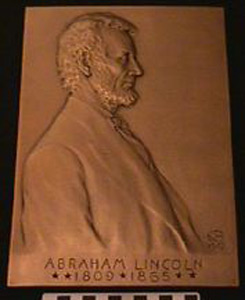 Thumbnail of Commemorative Plaque: "Abraham Lincoln 1809-1865" (1971.20.0001)