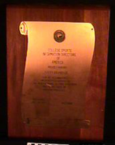 Thumbnail of Award Plaque: College Sports Information Directors of America (1977.01.0783)