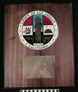 Thumbnail of Commemorative Plaque: County of Los Angeles, California (1977.01.0872)