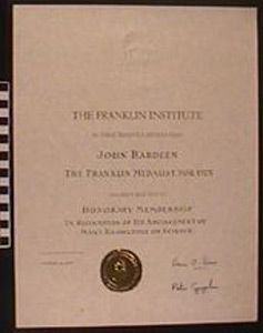 Thumbnail of Certificate: Honorary Membership to the Franklin Institute of the State of Pennsylvania (1991.04.0064C)