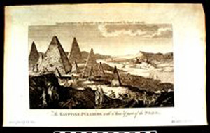 Thumbnail of Engraving: The Egyptian Pyramids with a View of Part of the Nile (1992.08.0056)