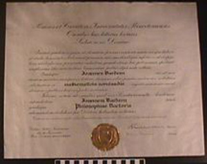 Thumbnail of Diploma: Doctorate of Mathematics from Princeton University (1992.15.0006)
