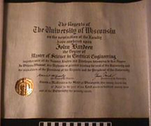 Thumbnail of Diploma: Master of Science in Electrical Engineering from the University of Wisconsin (1992.15.0007)