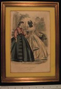 Thumbnail of Framed Engraving: "Les Modes Parisiennes, August 1865" ()