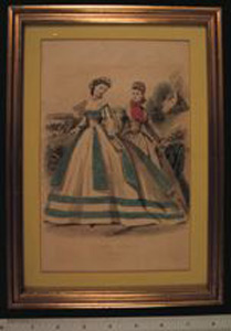 Thumbnail of Framed Engraving: "Les Modes Parisiennes, April 1865" ()