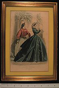 Thumbnail of Framed Engraving: Les Modes Parisiennes October 1864 (1973.05.0010)