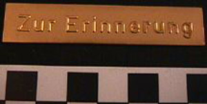 Thumbnail of Commemorative Plaque: Zur Erinnerung (1977.01.0342B)