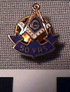 Thumbnail of Masonic Lapel Pin, 50 Year Membership (1977.01.0677)