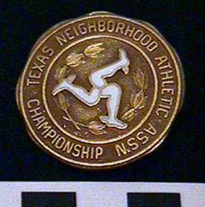 Thumbnail of Commemorative Pin, Identification Badge?: Texas Neighborhood Athletic Association (1977.01.1365)