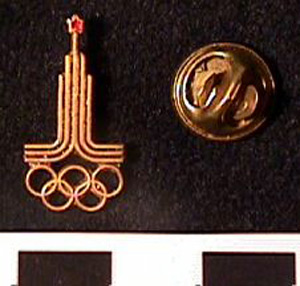 Thumbnail of Commemorative Olympic Stick Pin:  5 Rings (1980.09.0029)