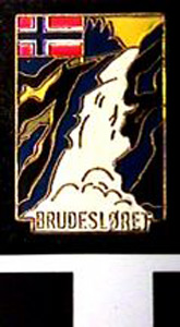 Thumbnail of Commemorative Pin:  "Brudesloret" (1980.09.0056)