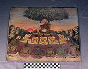 Thumbnail of Painting on Glass: Buddhist Festival Group (1900.71.0001)