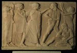 Thumbnail of Plaster Cast Frieze of Roman Relief: Murder of Aegisthos by Orestes (1914.06.0001)