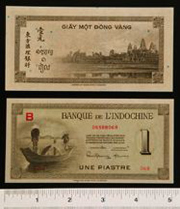 Thumbnail of Bank Note: French Indochina, 1 Piastre (1992.23.0513)