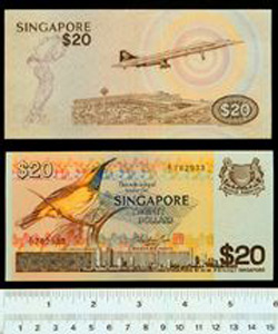 Thumbnail of Bank Note:  Republic of Singapore, 20 Dollars (1992.23.2105)