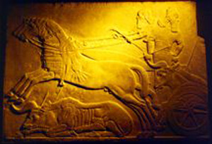 Thumbnail of Plaster Cast of Bas Relief: Ashurnasirpal II King of Assyria Hunting Wild Bulls ()