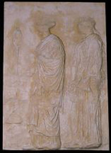 Thumbnail of Plaster Cast of East Parthenon Frieze Panel - Two Maidens, One with Censer, Other with Oinochoe (1911.03.0015)