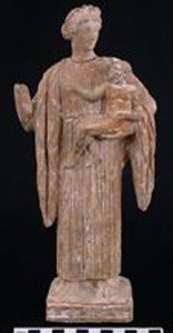 Thumbnail of Potentially Reproduction Figurine of Demeter with Triptolemus  (1928.01.0006)