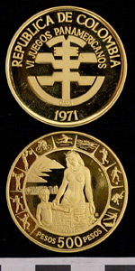 Thumbnail of Coin: Republic of Columbia,  500 pesos, VI Pan-American Games ()