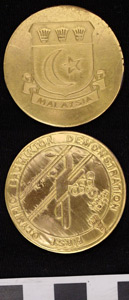 Thumbnail of Commemorative Medal for 1st Olympic Badminton Demonstration, Malaysia (1977.01.0045)