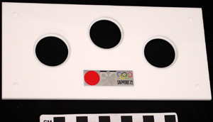 Thumbnail of Display Case Interior for Commemorative Medal for XI Olympic Winter Games in Sapporo (1977.01.0390K)