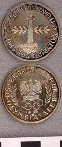 Thumbnail of Commemorative Silver Medal: Austrian Olympic Committee, 1972 Olympiad, Munich (1977.01.0391D)