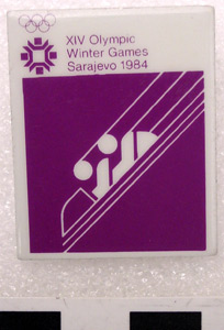 Thumbnail of Olympic Commemorative Pin:  Two Man Bobsled Sarajevo 1984 (1984.18.0019)
