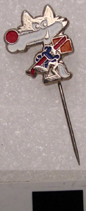 Thumbnail of Olympic Commemorative Pin:  Vuchko/Wolf (Mascot) Sarajevo 1984 (1984.18.0021)