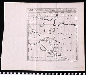 Thumbnail of Map: Most Probable Place of the Garden of Eden, Plain of Shinaar, and Mountain Where the Ark Rested, According to the History (1989.11.0002)