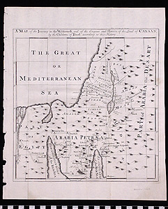 Thumbnail of Map: Journey in the Wilderness and of the Conquest and Partition of the Land of Canaan, by the Children of Israel According to that History (1989.11.0011)