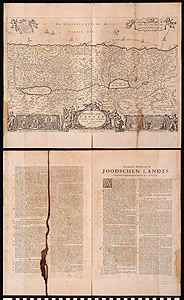 Thumbnail of Map: Het Beloofde Landt Canaan door wandelt van onsen Salichmaecker lesu Christo neffens syne Apostelen (1989.11.0017)