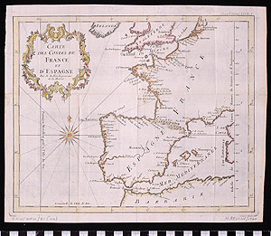 Thumbnail of Map: Coasts of France and Spain  (1991.18.0110)