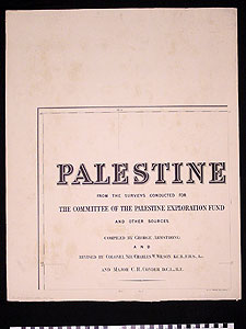 Thumbnail of Map: Palestine Exploration Fund, Sheet 1: Title Page (1994.31.0053)